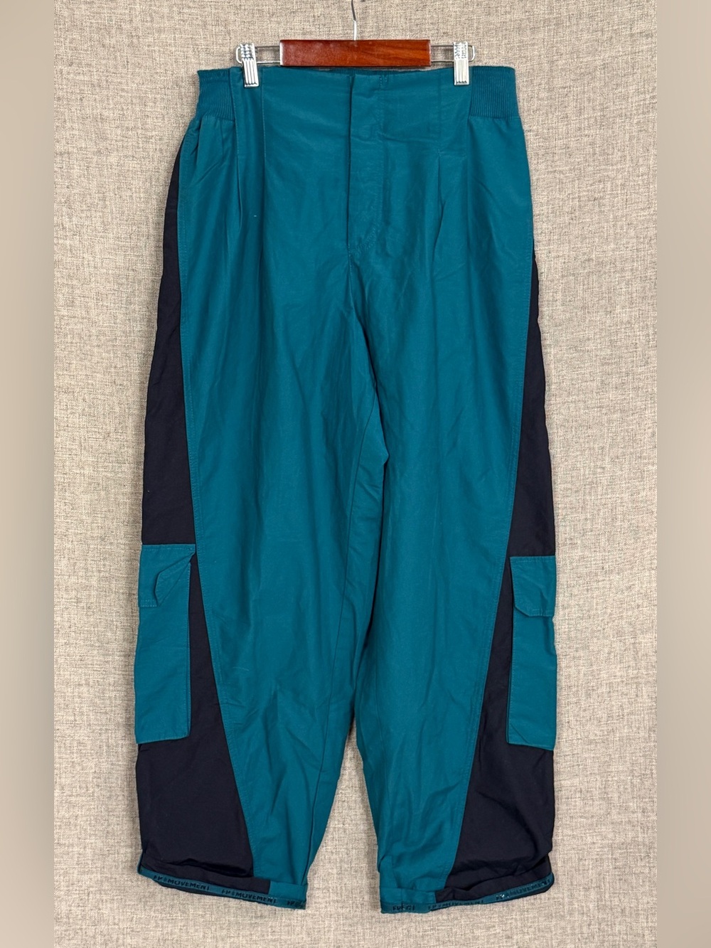 FP Movement by Free People Mesmerize Me Teal and Black High Waist Cargo Pants
